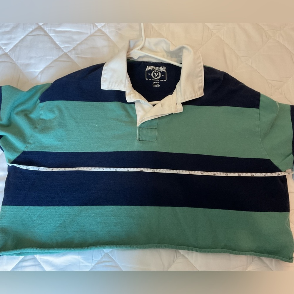 AMERICAN EAGLE OUTFITTERS CROPPED Rugby Shirt - Picture 5 of 6